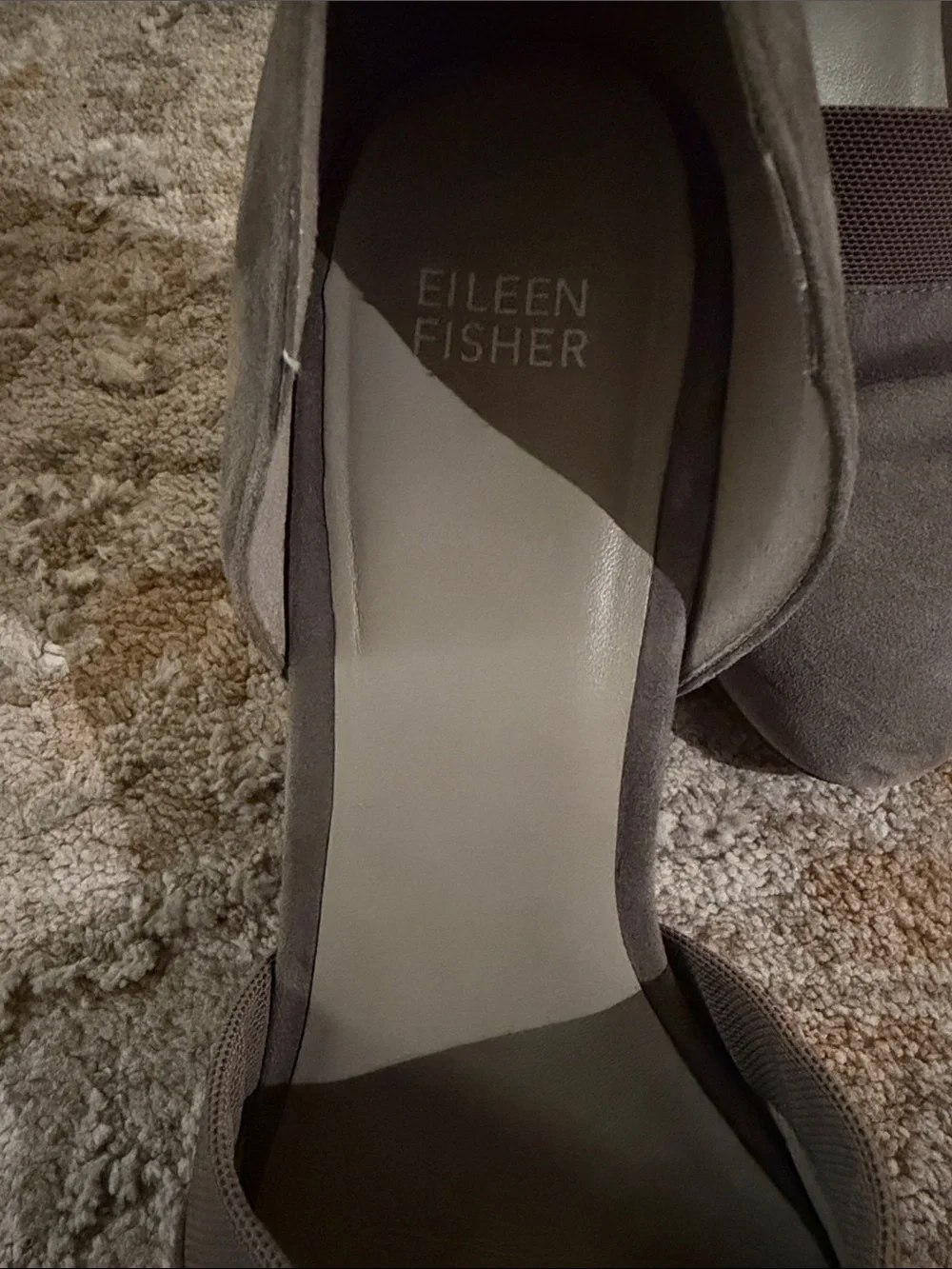 Eileen Fisher Gray Taupe Suede D'Orsay Flats